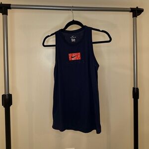 Nike Dark Blue Tank Top with Red Logo